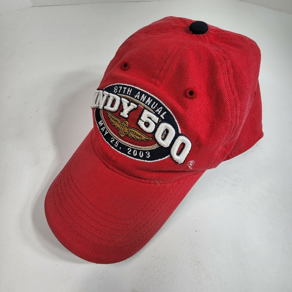 Indianapolis 500 87th Indy Racing 2003 One Fit Red Embroidered Hat OSFA